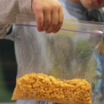 Cheese crackers in a plastic bag